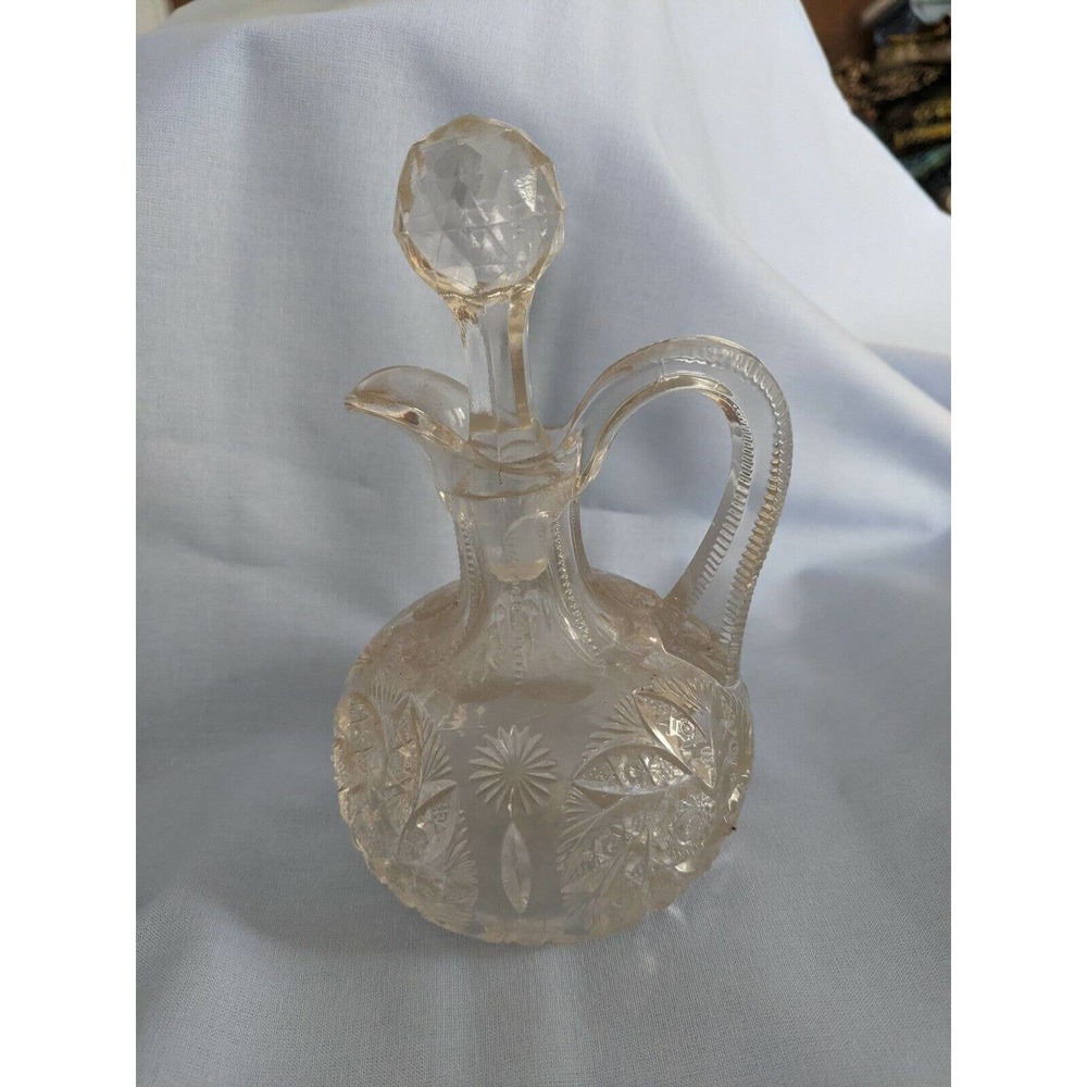 Early American Pattern Glass EAPG Westmoreland Paddle Wheel Pattern Cruet 1912